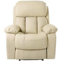 CHESTER CREAM REAL LEATHER RECLINER ARMCHAIR