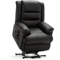 LOXLEY RISEREC BLACK LEATHER RECLINER CHAIR