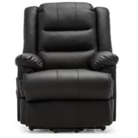 LOXLEY RISEREC BLACK LEATHER RECLINER CHAIR
