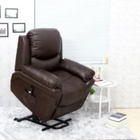 MADISON RISEREC BROWN LEATHER RECLINER
