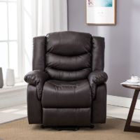 SEATTLE ELECTRIC BROWN LEATHER AUTO RECLINER ARMCHAIR SOFA HOME LOUNGE CHAIR