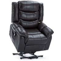 SEATTLE BROWN ELECTRIC RISE LEATHER RECLINER ARMCHAIR SOFA HOME LOUNGE CHAIR