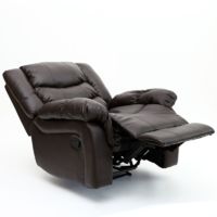 SEATTLE BROWN LEATHER RECLINER ARMCHAIR SOFA HOME LOUNGE CHAIR RECLINING