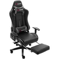GTFORCE FORMULA RX LEATHER RACING SPORTS OFFICE CHAIR IN BLACK AND GREY