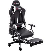 GTFORCE FORMULA RX LEATHER RACING SPORTS OFFICE CHAIR IN BLACK AND WHITE