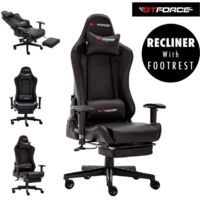 GTFORCE FORMULA PS LEATHER RACING SPORTS OFFICE CHAIR IN BLACK