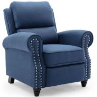 DUXFORD LINEN FABRIC PUSHBACK RECLINER ARMCHAIR SOFA OCCASIONAL CHAIR[Blue,RC1-2070-030-040-BLUE,Fabric]
