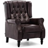 ALTHORPE LEATHER RECLINER CHAIR - BROWN