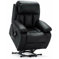 CHESTER BLACK DUAL RISE LEATHER RECLINER CHAIR