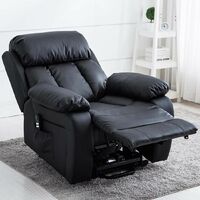 CHESTER BLACK DUAL RISE LEATHER RECLINER CHAIR