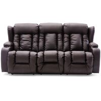 CAESAR HIGH BACK ELECTRIC BOND GRADE LEATHER RECLINER 3+2+1 SOFA ARMCHAIR SET BROWN 3 SEATER - Brown