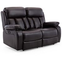 CHESTER HIGH BACK ELECTRIC BOND GRADE LEATHER RECLINER 3+2+1 SOFA ARMCHAIR SET BROWN 2 SEATER