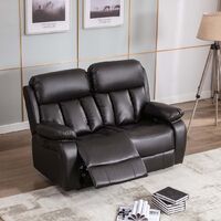 CHESTER HIGH BACK ELECTRIC BOND GRADE LEATHER RECLINER 3+2+1 SOFA ARMCHAIR SET BROWN 2 SEATER