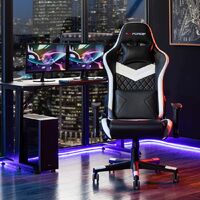 GTFORCE EVO SR RACING RECLINING SWIVEL OFFICE GAMING COMPUTER PC LEATHER CHAIR WHITE