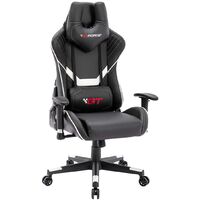 GTFORCE PRO V8 RACING RECLINING SWIVEL OFFICE GAMING COMPUTER PC LEATHER CHAIR WHITE