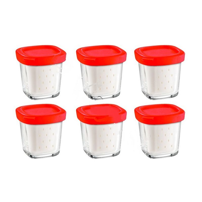 Coffret de 6 pots avec égoutoir delices box pour Yaoutière SEB