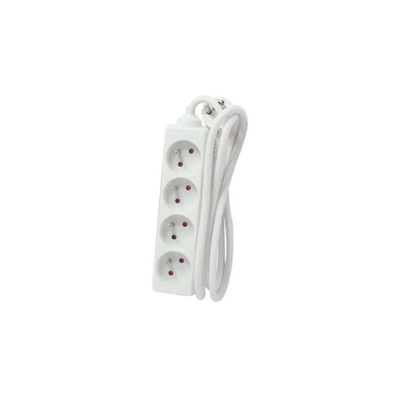 Chacon  Bloc Multiprise Design 3 Prises Avec Interrupteur - 1,5m - Blanc