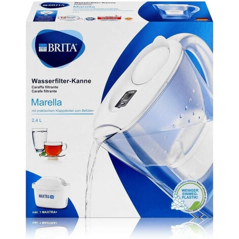 Carafe d'eau filtrante Brita Marella blanche + 1 cartouche