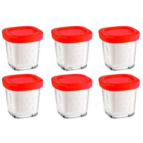 6 pots de yaourt en verre avec couvercle Pots de yaourt pour yaourtière  Thermomix