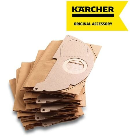Lot de 10 sacs à poussière de rechange pour aspirateur Kärcher WD2