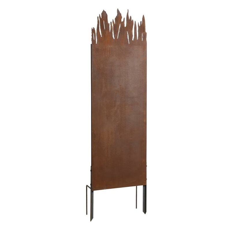 Zen Man Garten Sichtschutzwand Aus Metall, Edelrost-Optik, 120x50x25 Cm – Mit Pflanzschale, Dekoration & Zaun