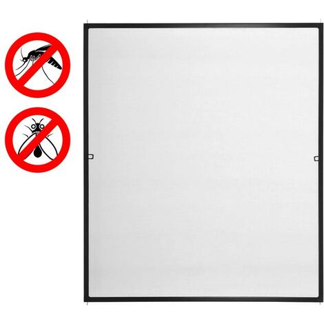 Fliegengitter Insektenschutz Fenster Mückenschutz Alurahmen Bausatz Mückengitter Anthrazit / 80x100cm