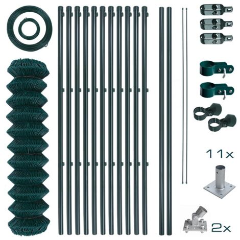 Gartenzaunset Gartenzaun Zaunset 1,5 x 25 m Maschendraht Aufschraubhülsen Set