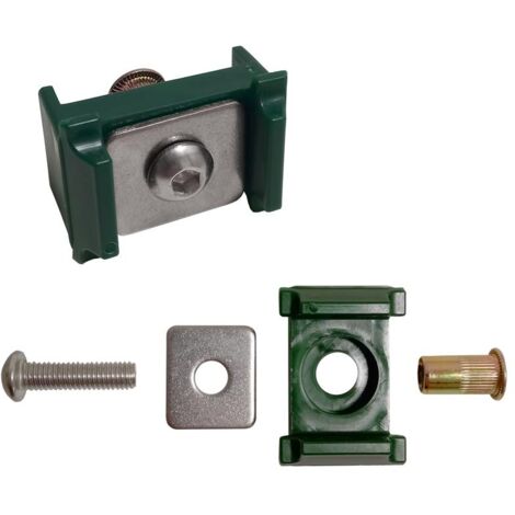 Halter Mattenhalter 10er Set Klemmhalter für Doppelstabmattenzaun Zaun Pfosten RAL 6005
