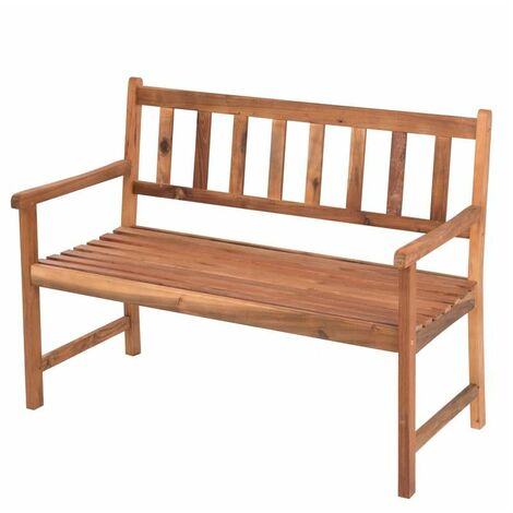 Relaxdays Gartenbank mit integriertem Tisch, 3 Sitzer, robuste Holz Sitzbank,  Garten & Balkon, HBT: 90x152x56 cm, braun