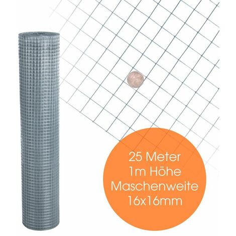 Volierendraht Maschendraht 100cm 10m 12mm Drahtgitter Schweißgitter 1,4mm 4-Eck 