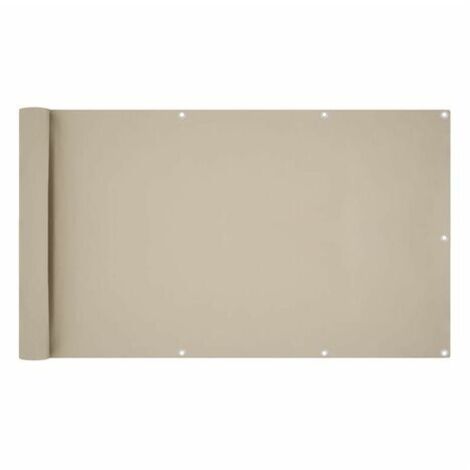 Balkonsichtschutz Balkonbespannung Sichtschutz Balkonverkleidung blickdicht 6 m Creme / 90x600cm