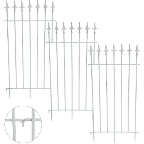 Gartenzaun Rankzaun Rankgitter Eisen Spalier Metall Zaun Kletterhilfe Rankhilfe Antik-Weiß