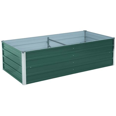 Hochbeet Pflanzbeet Metall Gemüsebeet Pflanzkasten Stahl Beet Blumenbeet Garten RAL6005 (Moosgrün) / 160x80x45 cm