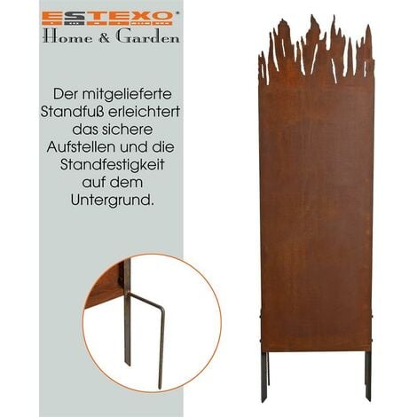 Metall Gartenzaun Sichtschutzwand 150 cm EdelRost SichtschutzElement