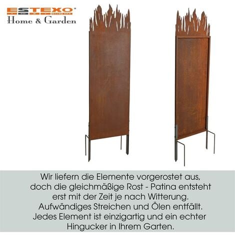 Metall Gartenzaun Sichtschutzwand 150 cm EdelRost SichtschutzElement
