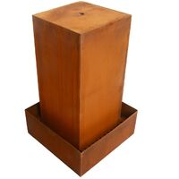 Gartenbrunnen Cortenstahl Brunnen Zierbrunnen Set Springbrunnen Rost 50x50x80 cm