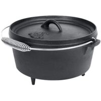Dutch Oven Feuertopf Set El Fuego Gusseisen Topf Schmortopf BBQ Grillen Bräter 3,60 Liter