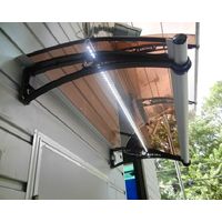 CANOFIX Door Canopy PC 1000 Width x 650 Projection / DIY Polycarbonate Cantilever Awning/Window Door Pathway Walkway Garden Shed Porch Patio (Black Bracket - Bronze Sheet)