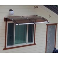 CANOFIX Door Canopy PC 1800 Width x 1000 Projection / DIY Polycarbonate Cantilever Awning/Window Door Pathway Walkway Garden Shed Porch Patio (Black Bracket - Bronze Sheet)