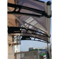 CANOFIX Door Canopy PC 5000 Width x 1500 Projection / DIY Polycarbonate Cantilever Awning/Window Door Pathway Walkway Garden Shed Porch Patio (Black Bracket - Bronze Sheet) - Black Bracket & Bronze Sheet