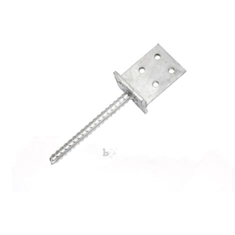 Pfostenträger Pfostenanker T-Form mit Dolle verzinkt 100x80x7x195 mm