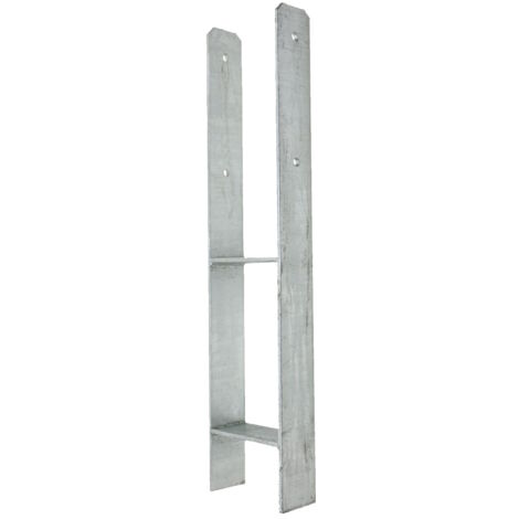Pfostenträger Pfostenanker H-Form verzinkt 161x8x800 mm mit Schrauben