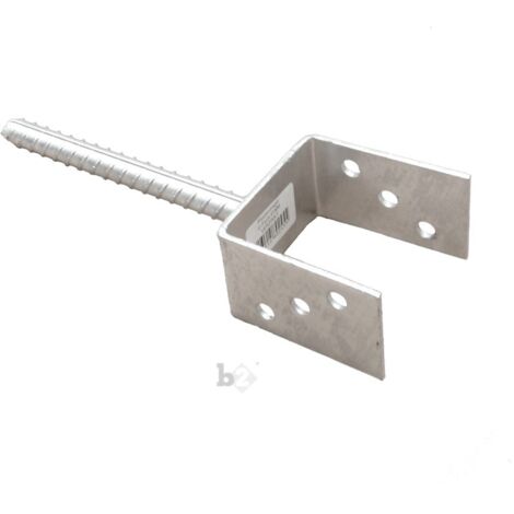 Pfostenträger Pfostenanker U-Form mit Dolle verzinkt 101x100x400 mm