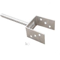 Pfostenträger Pfostenanker U-Form mit Dolle verzinkt 101x100x400 mm