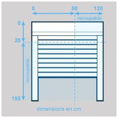 Volet Roulant PVC H155 cm x L120 cm Radio Sans Fil Blanc