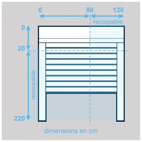 Volet Roulant PVC H220 cm x L120 cm Radio Sans Fil Blanc