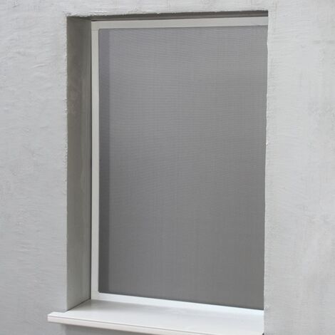 Cadre blanc HENGMEI 100×120cm Moustiquaire pour fenêtre avec encadrement en aluminium Montage facile sans percer 