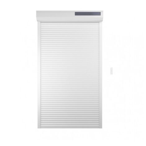 Volet roulant solaire radio alu H 215 cm x L 120 cm Blanc