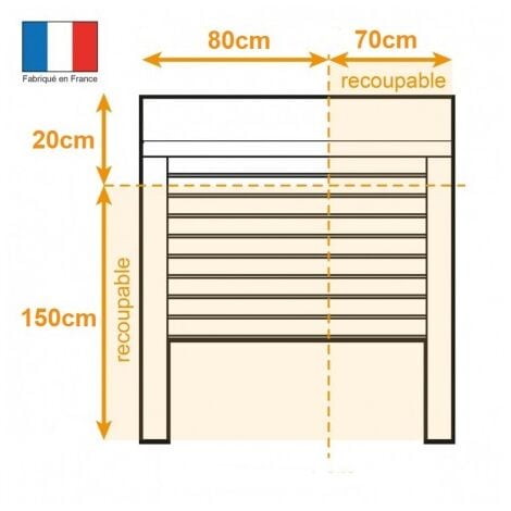 Volet roulant SOLAIRE Alu Gris H170 cm x L150 cm