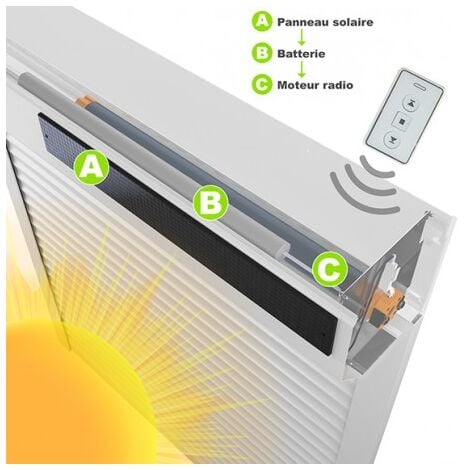 Volet roulant SOLAIRE Alu Gris H170 cm x L150 cm
